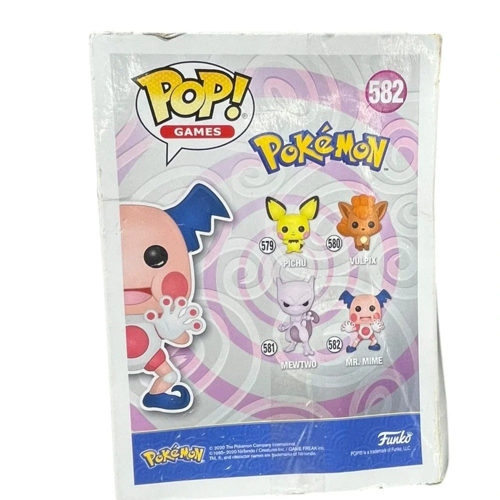 Funko‎ Pop Games Pokemon Mr. Mime 582 Vinyl Figure Pink Blue White Box Wear